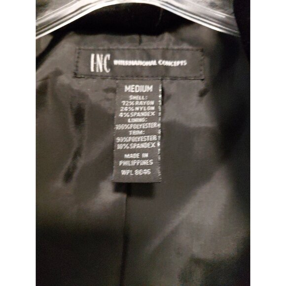 INC International Concepts Jacket Velvet Ruffle Trim Vampire Goth Black Med - Picture 7 of 11